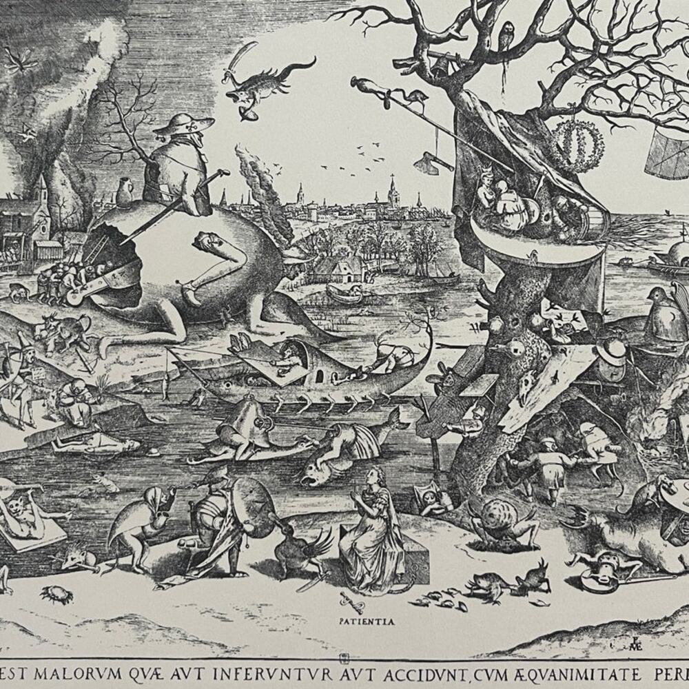 Pieter Bruegel, Patience, Engraving, Print, Bookplate, Art, ~ 241229-WH 70